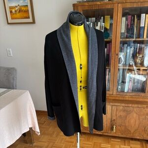 Babaton Black and Grey Open Cardigan with Pockets